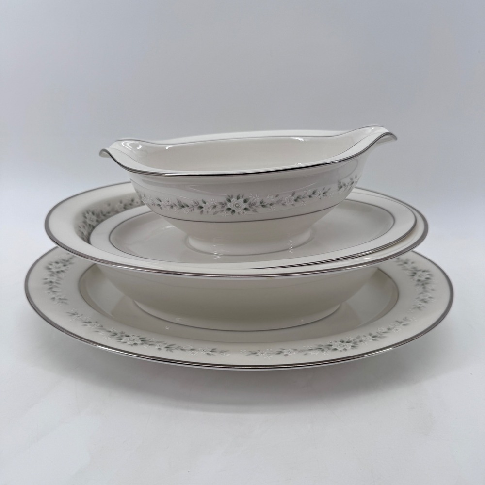 Vintage Noritake Key Serving Set 3pc Serving Oval Bowl, Platter Bowl, Gravy Boat